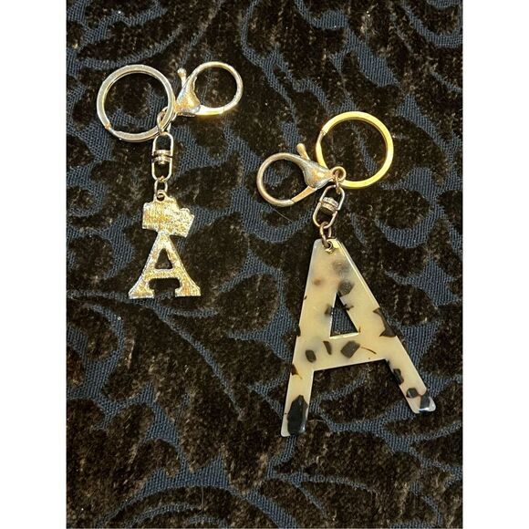 Keychain A Initials Set of Two NWOT - Picture 3 of 3